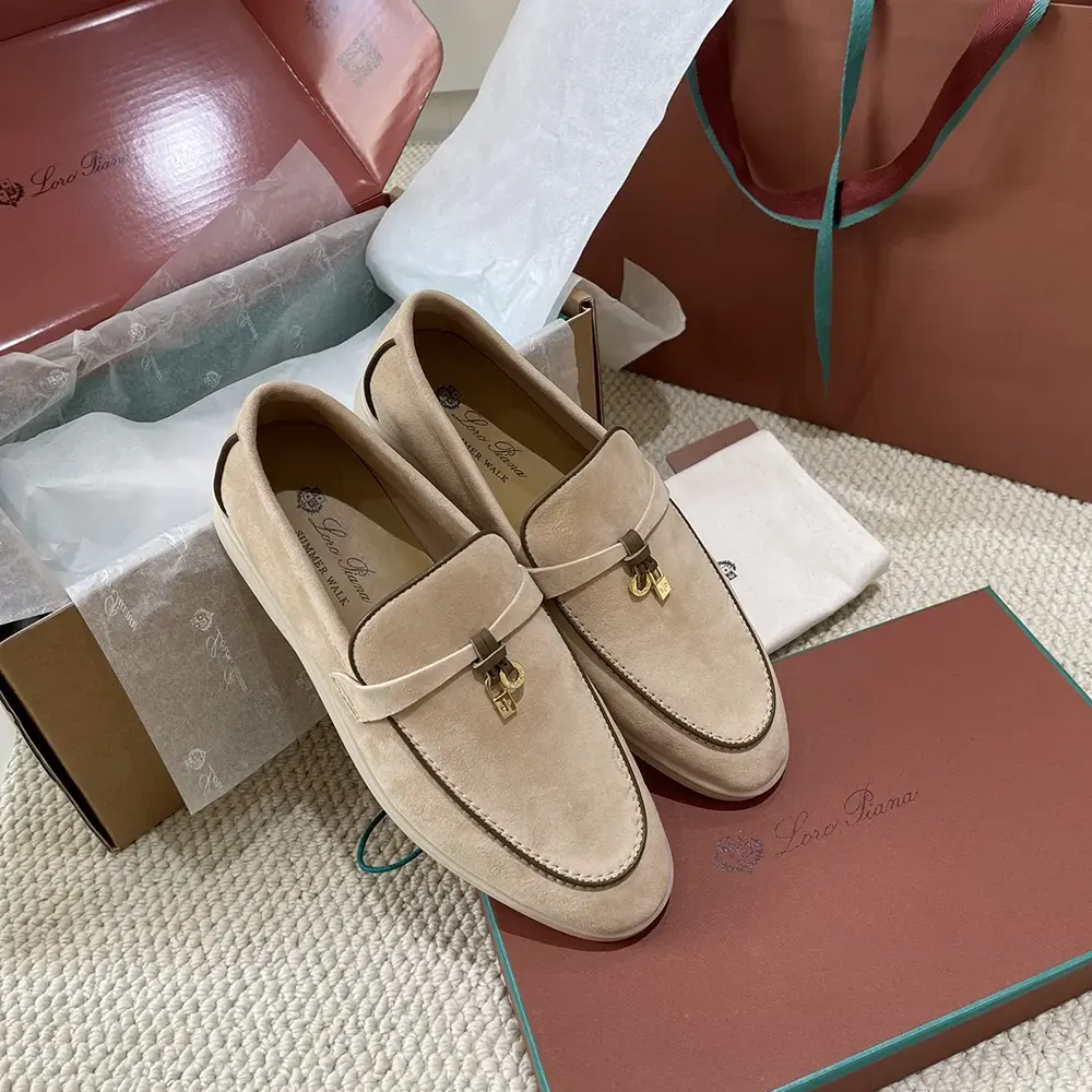 Loro Piana Unisex Summer Charms Walk Loafer-Beige - image 4