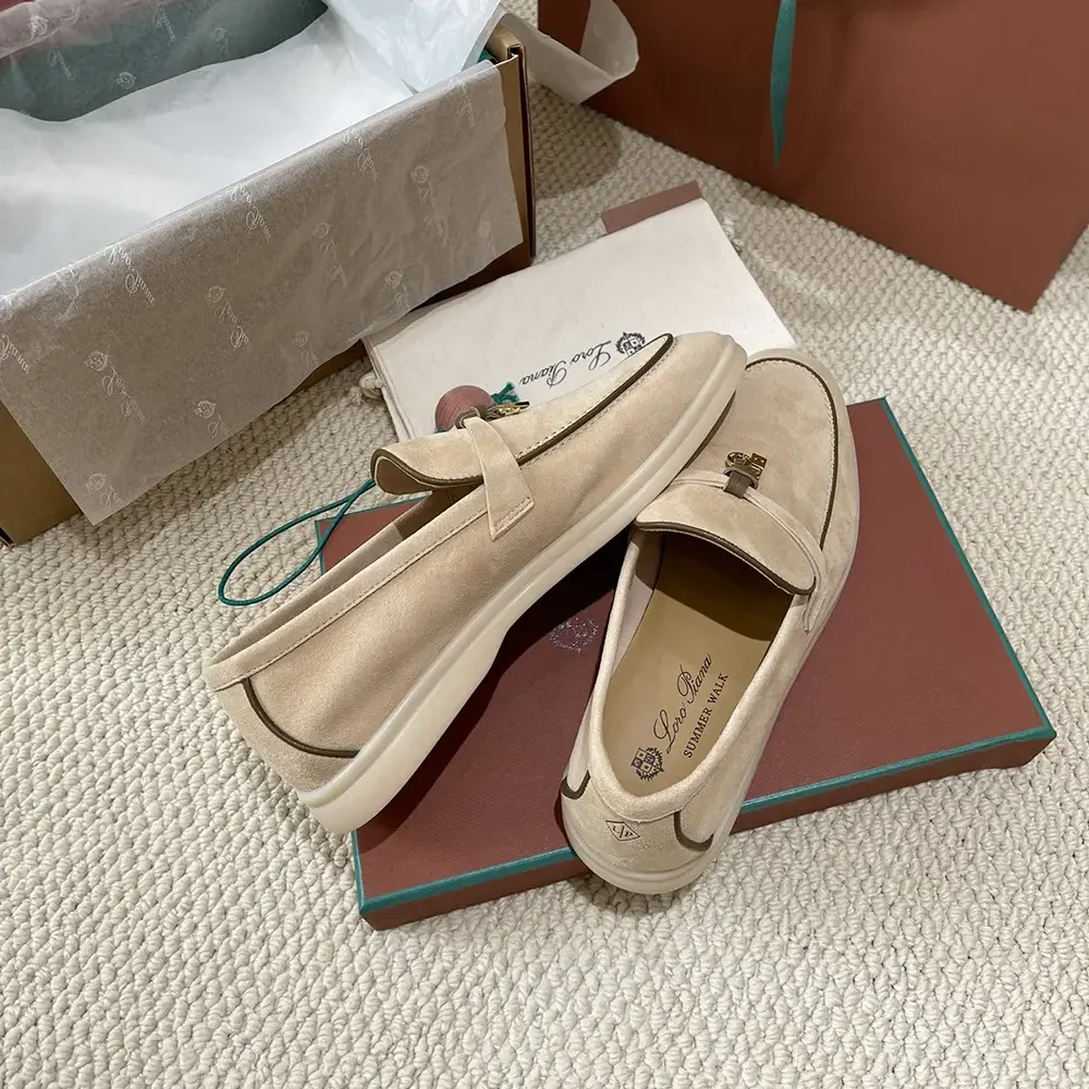 Loro Piana Unisex Summer Charms Walk Loafer-Beige - image 8