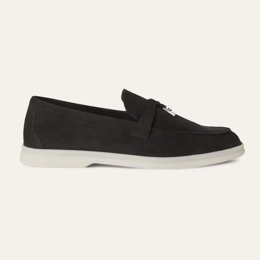 Loro Piana Unisex Summer Charms Walk Loafers-Black