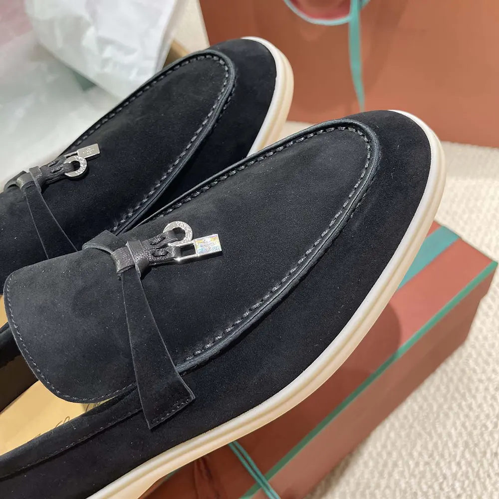 Loro Piana Unisex Summer Charms Walk Loafers-Black - image 10