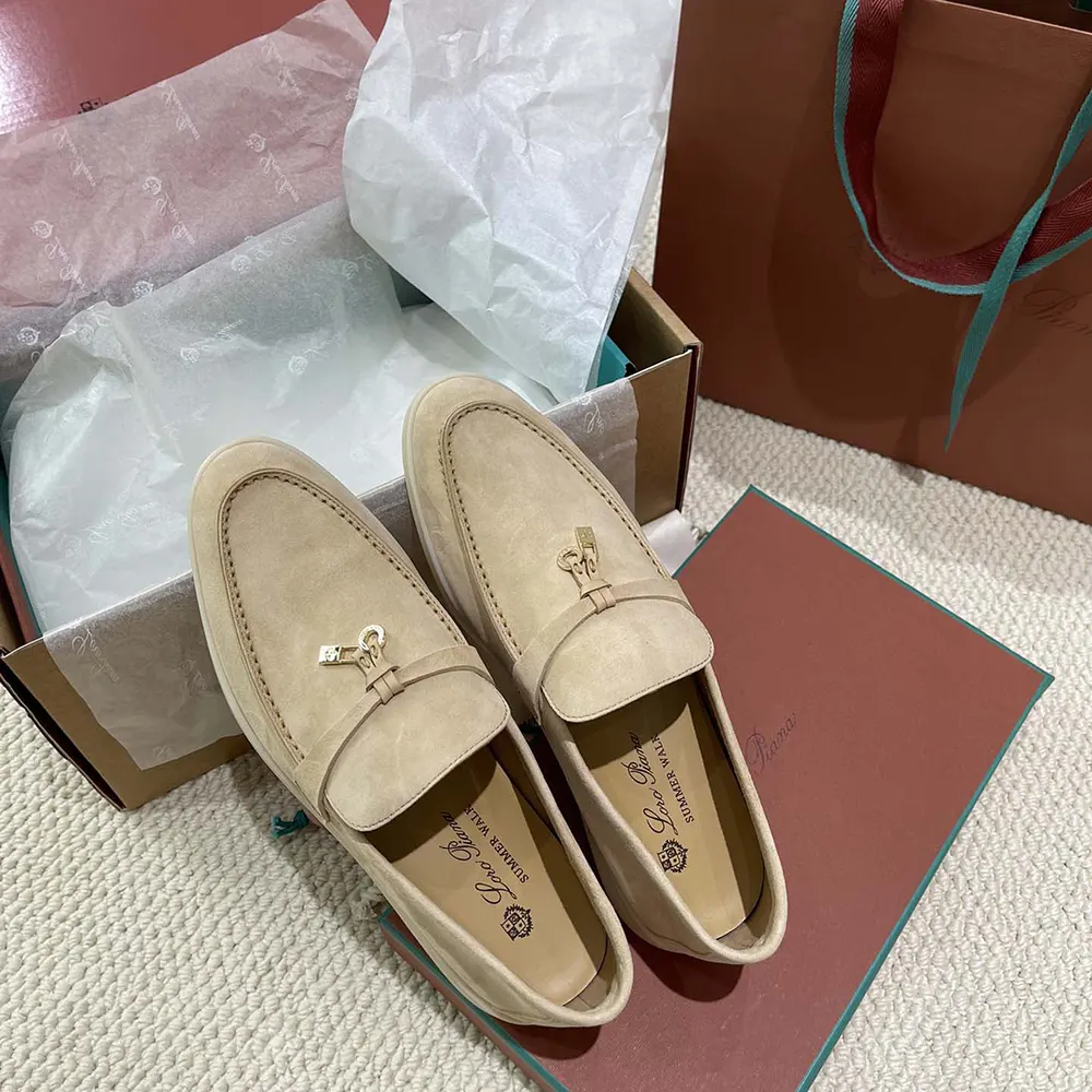 Loro Piana Unisex Summer Charms Walk Loafers-Natural - image 4