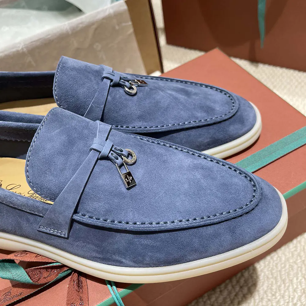 Loro Piana Unisex Summer Charms Walk Loafers-Navy - image 8