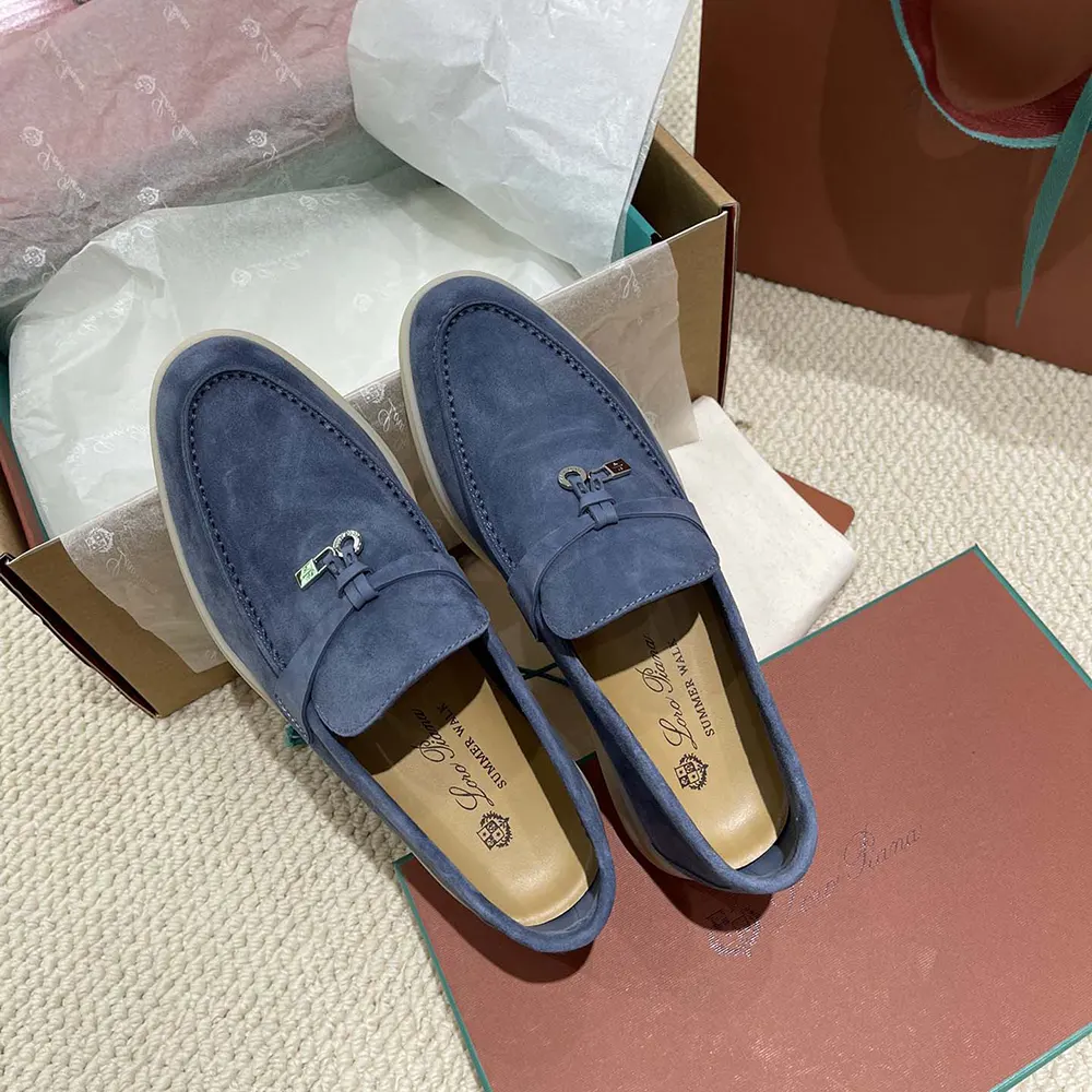 Loro Piana Unisex Summer Charms Walk Loafers-Navy - image 5