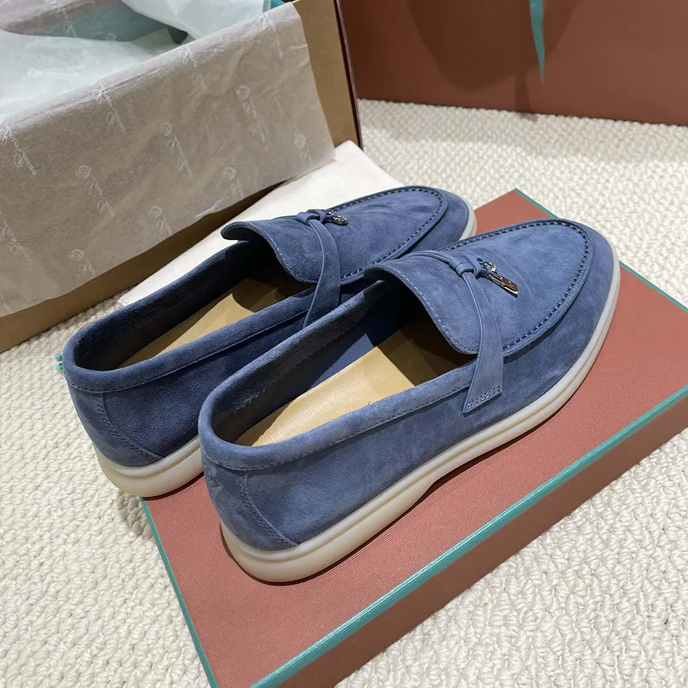 Loro Piana Unisex Summer Charms Walk Loafers-Navy - image 7