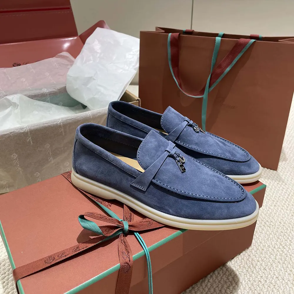 Loro Piana Unisex Summer Charms Walk Loafers-Navy - image 6