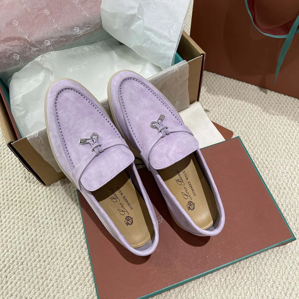 Loro Piana Unisex Summer Charms Walk Loafers-Purple - image 4