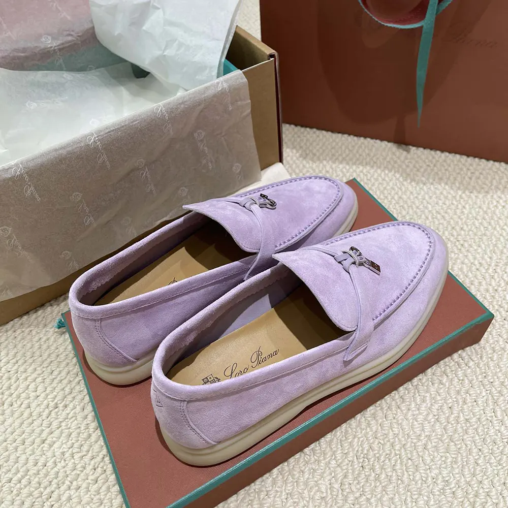 Loro Piana Unisex Summer Charms Walk Loafers-Purple - image 7