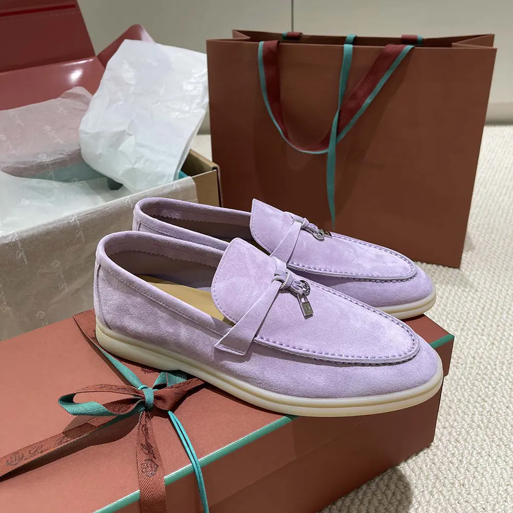 Loro Piana Unisex Summer Charms Walk Loafers-Purple - image 6