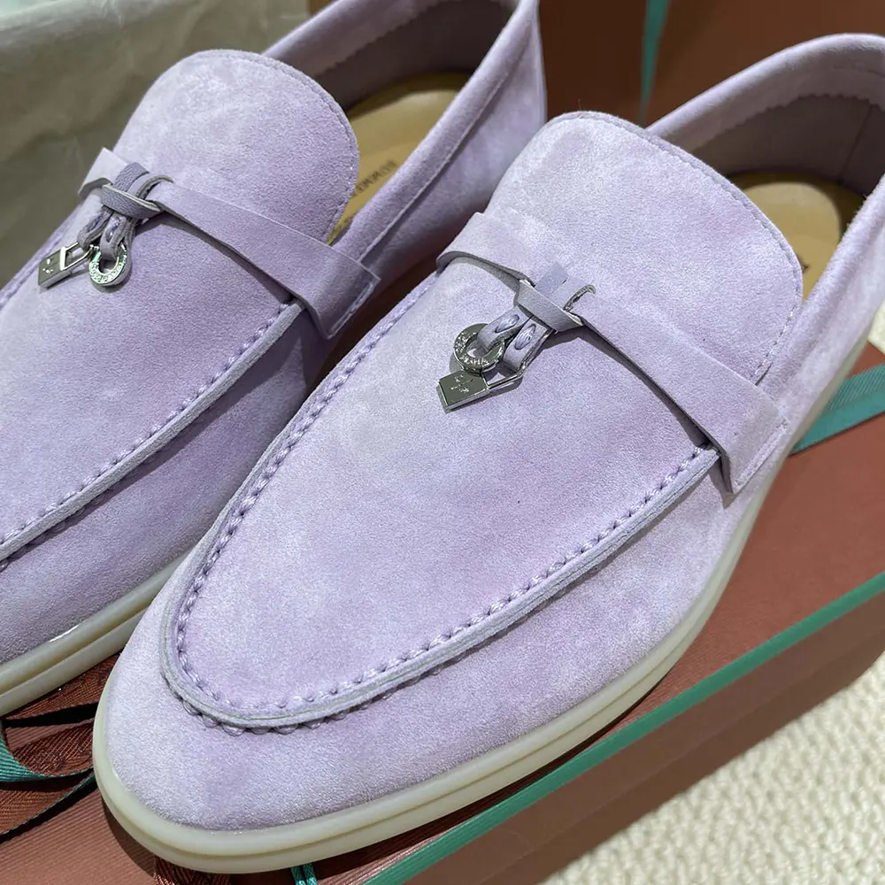Loro Piana Unisex Summer Charms Walk Loafers-Purple - image 9