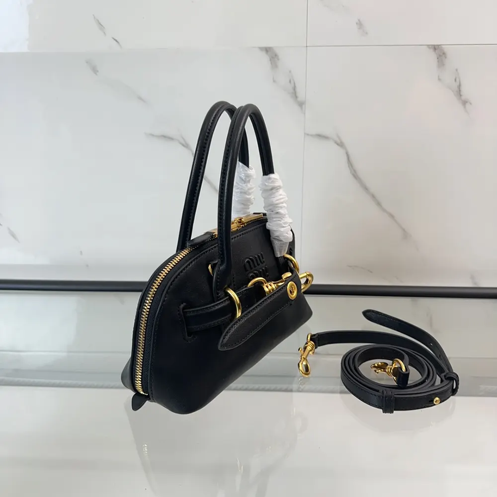 Miu Miu Women Aventure Nappa Leather Top-handle Bag-Black - image 4