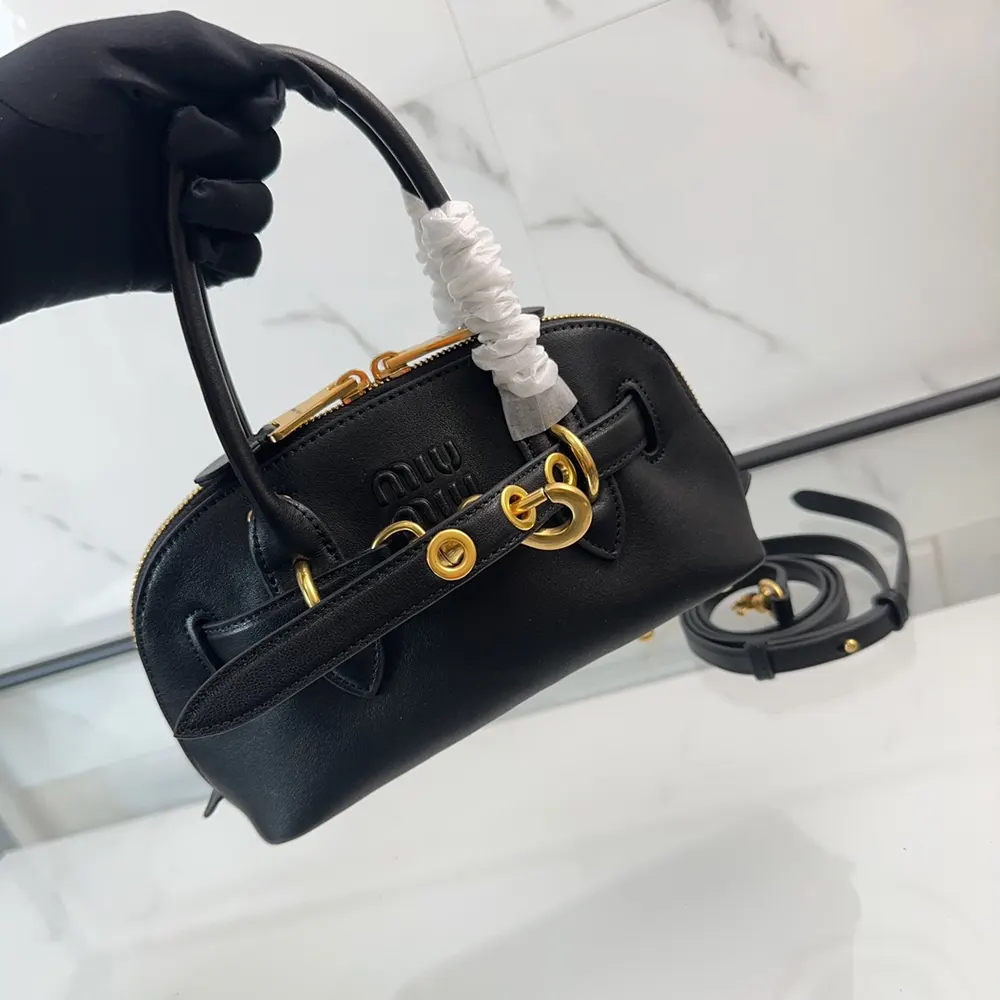 Miu Miu Women Aventure Nappa Leather Top-handle Bag-Black - image 5