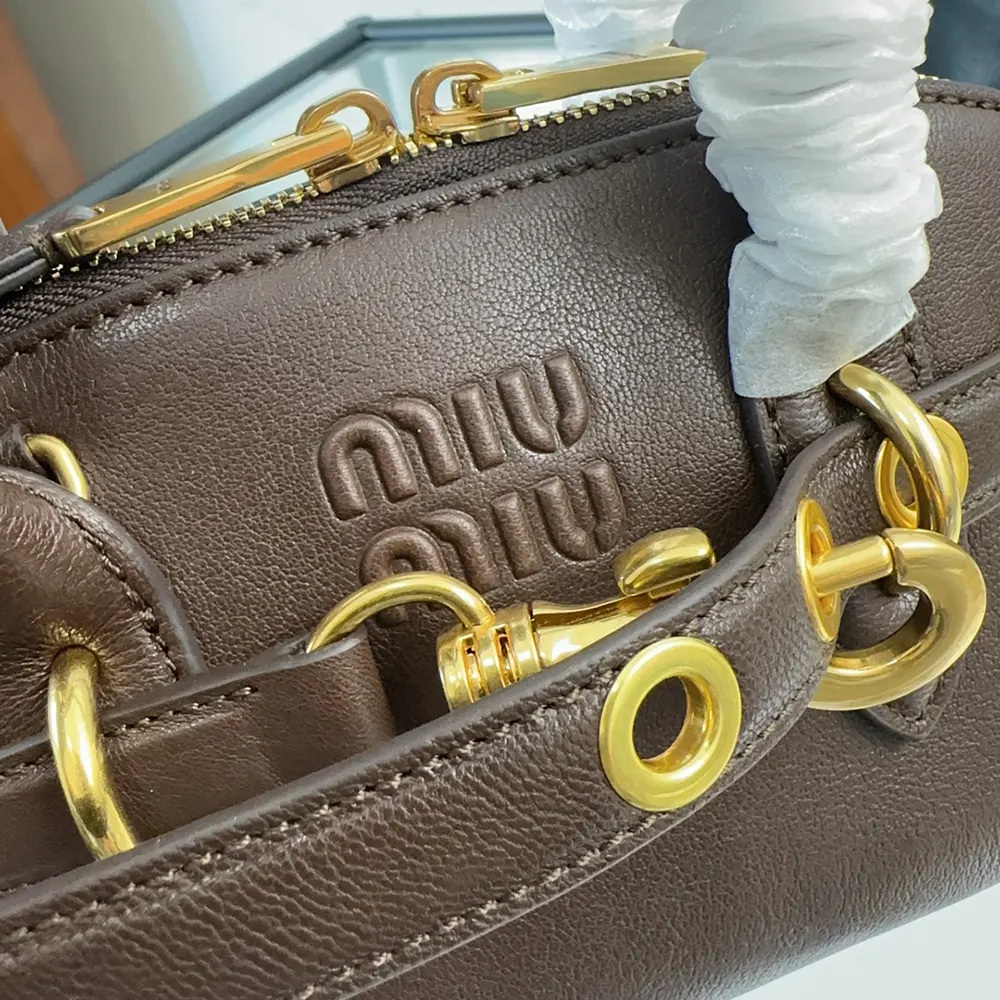 Miu Miu Women Aventure Nappa Leather Top-handle Bag-Bordeaux - image 7