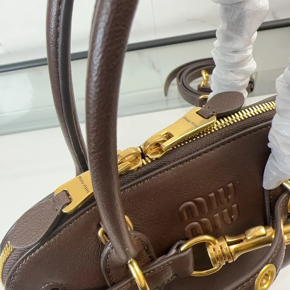 Miu Miu Women Aventure Nappa Leather Top-handle Bag-Bordeaux - image 8