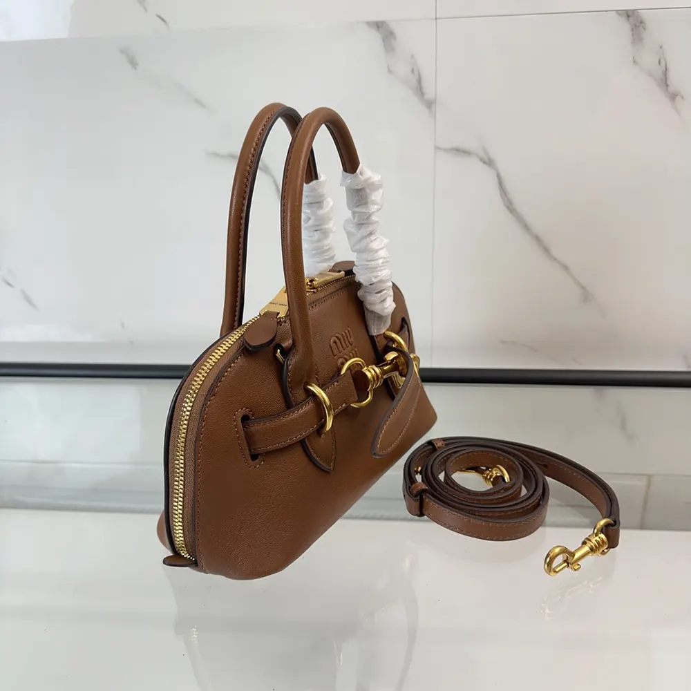 Miu Miu Women Aventure Nappa Leather Top-handle Bag-Brown - image 4