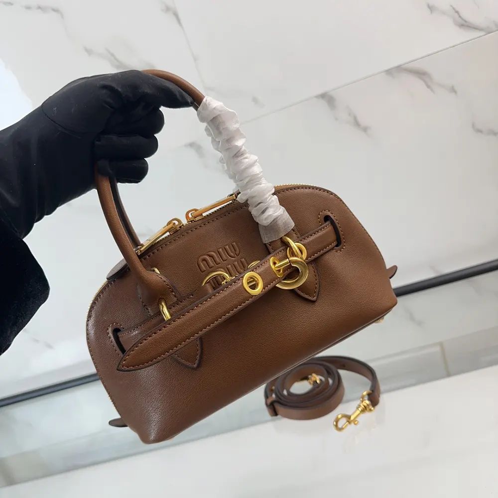 Miu Miu Women Aventure Nappa Leather Top-handle Bag-Brown - image 5