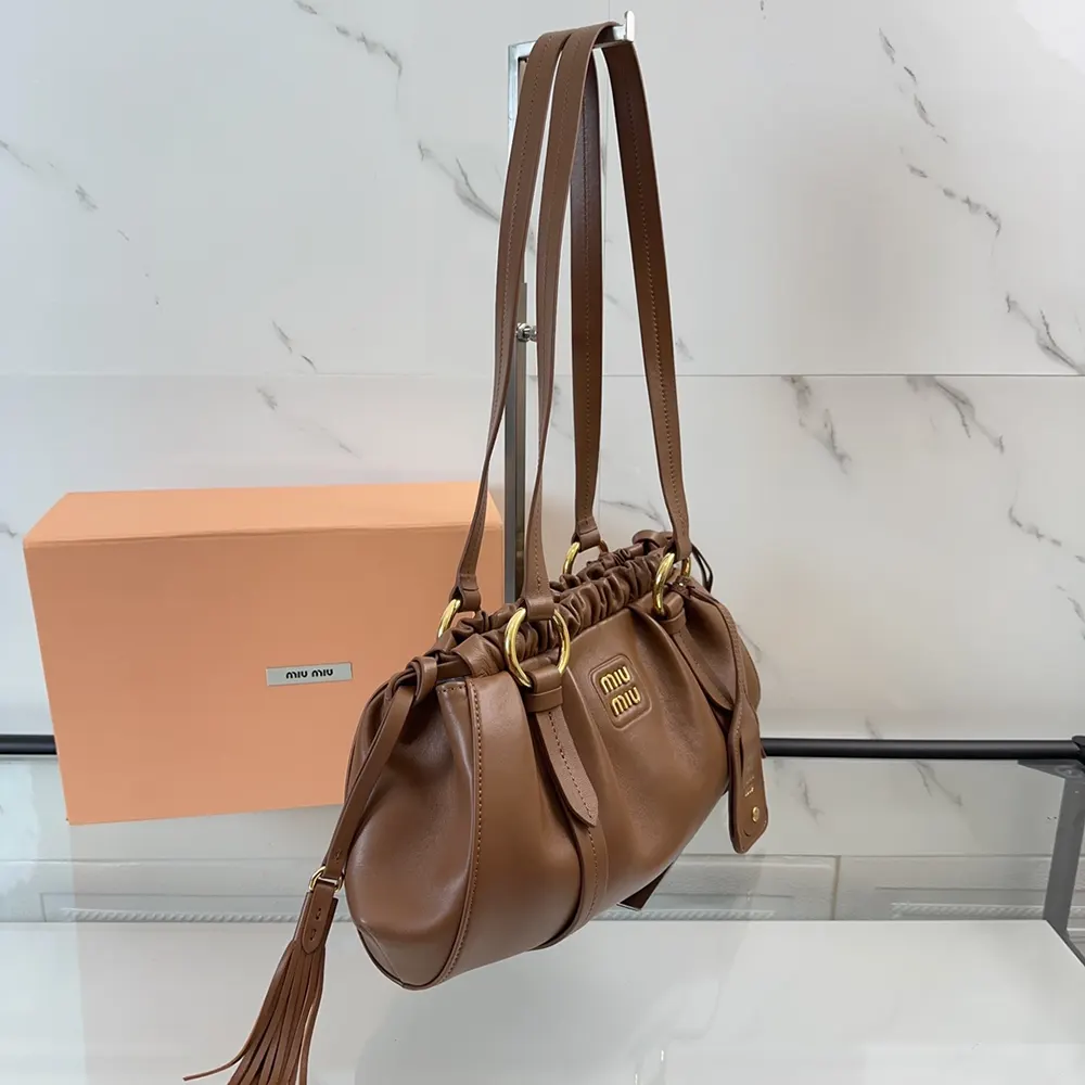 Miu Miu Women Joie Nappa Leather Bag-Brown - image 4