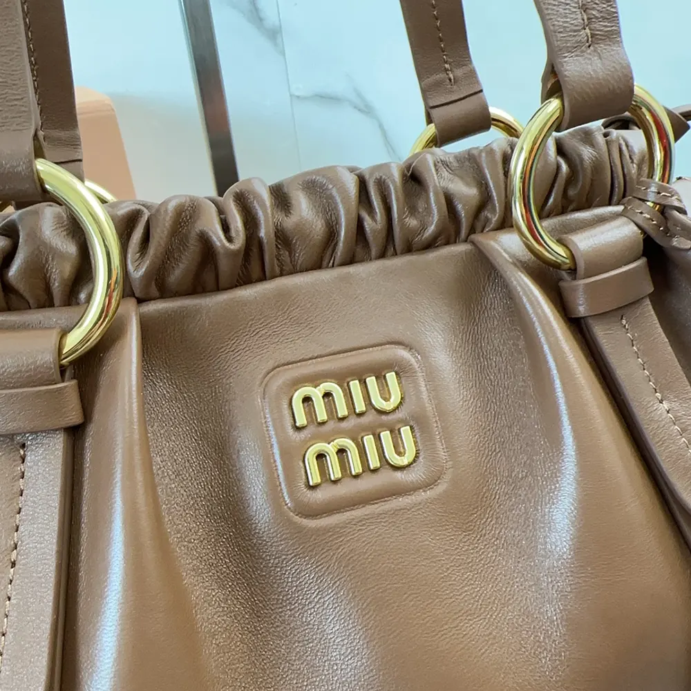 Miu Miu Women Joie Nappa Leather Bag-Brown - image 9