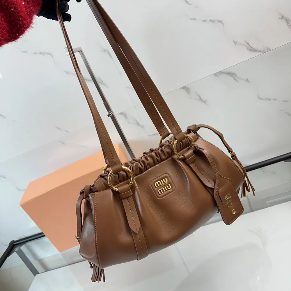Miu Miu Women Joie Nappa Leather Bag-Brown - image 5