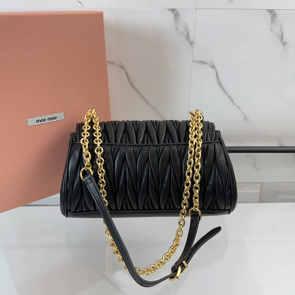 Miu Miu Women Matelassé Nappa Leather Shoulder Bag-Black - image 4