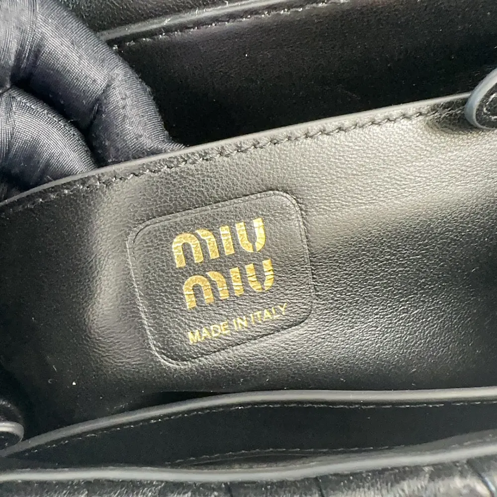 Miu Miu Women Matelassé Nappa Leather Shoulder Bag-Black - image 9
