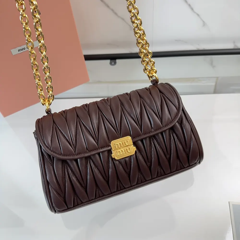 Miu Miu Women Matelassé Nappa Leather Shoulder Bag-Bordeaux - image 5