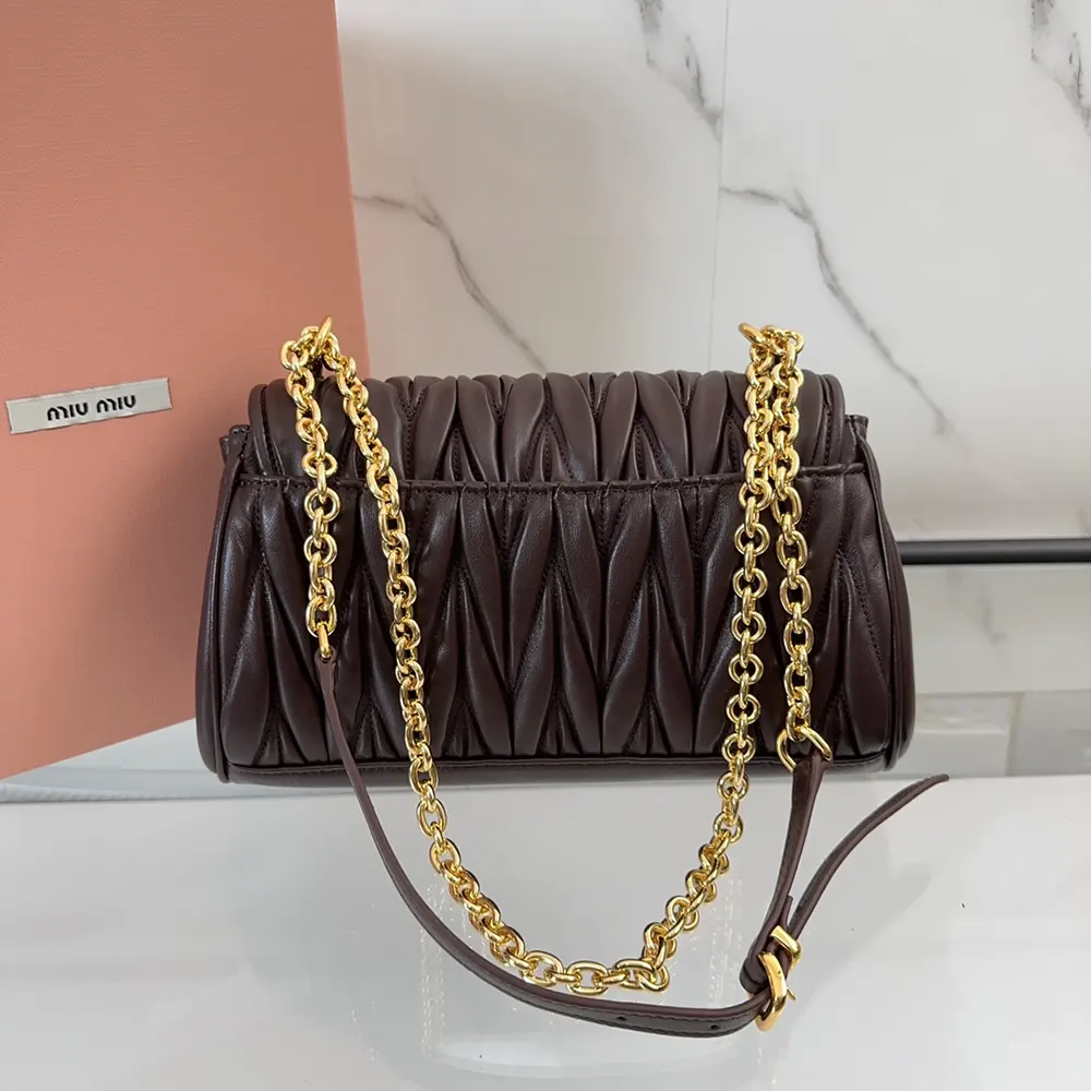 Miu Miu Women Matelassé Nappa Leather Shoulder Bag-Bordeaux - image 4