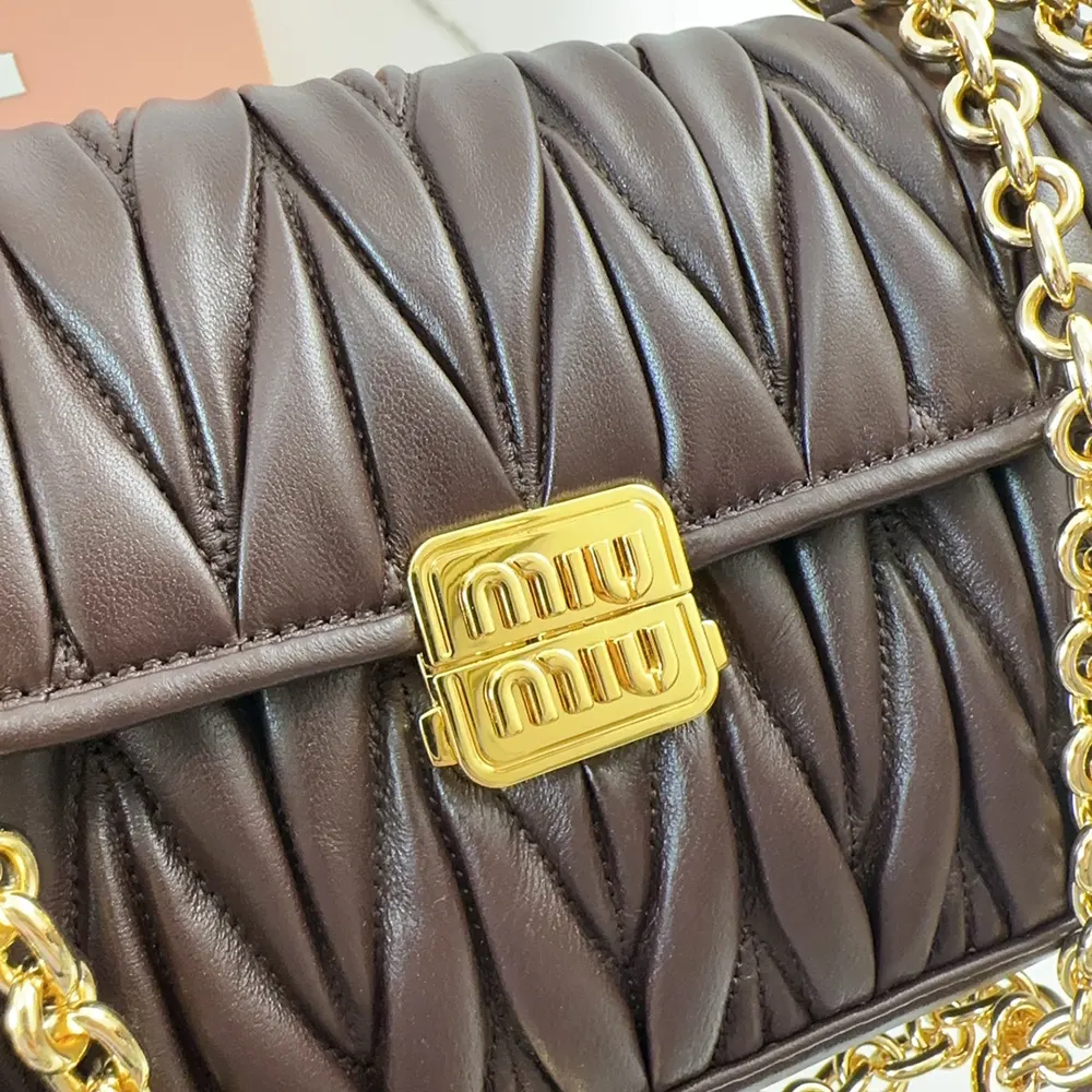 Miu Miu Women Matelassé Nappa Leather Shoulder Bag-Bordeaux - image 8