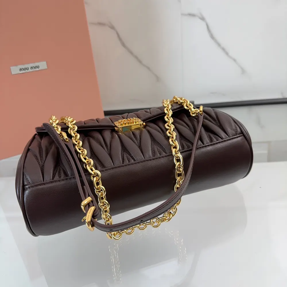 Miu Miu Women Matelassé Nappa Leather Shoulder Bag-Bordeaux - image 7