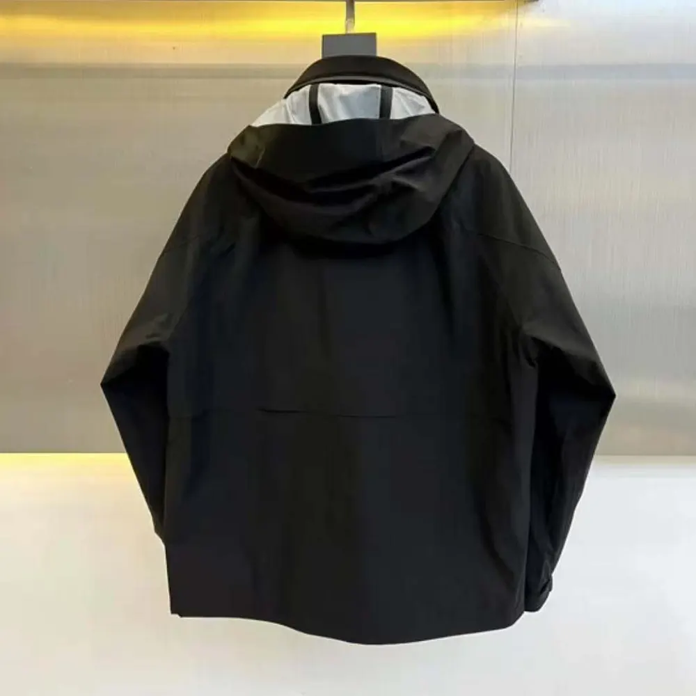Side profile showing silhouette of Prada Men GORE-TEX PRO Jacket-Black