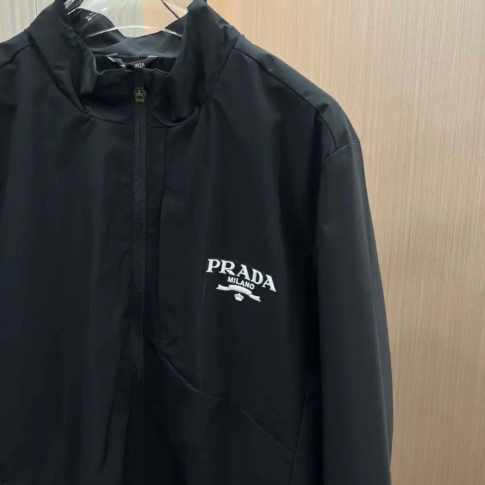 Prada Women Re-Nylon Blouson Jacket with Triangle Logo-Black - image 4