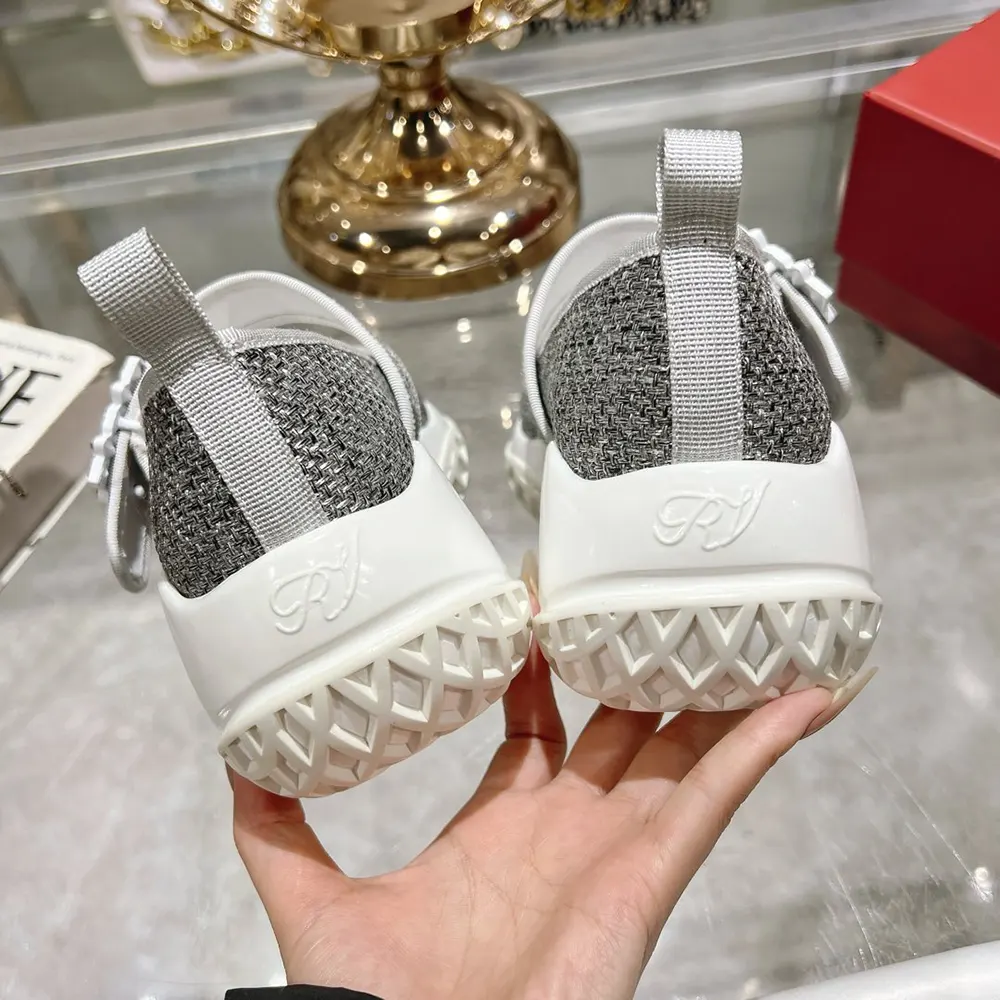 Roger Vivier Women Viv’ Run Babies Sneakers in Lurex-Silver - image 10
