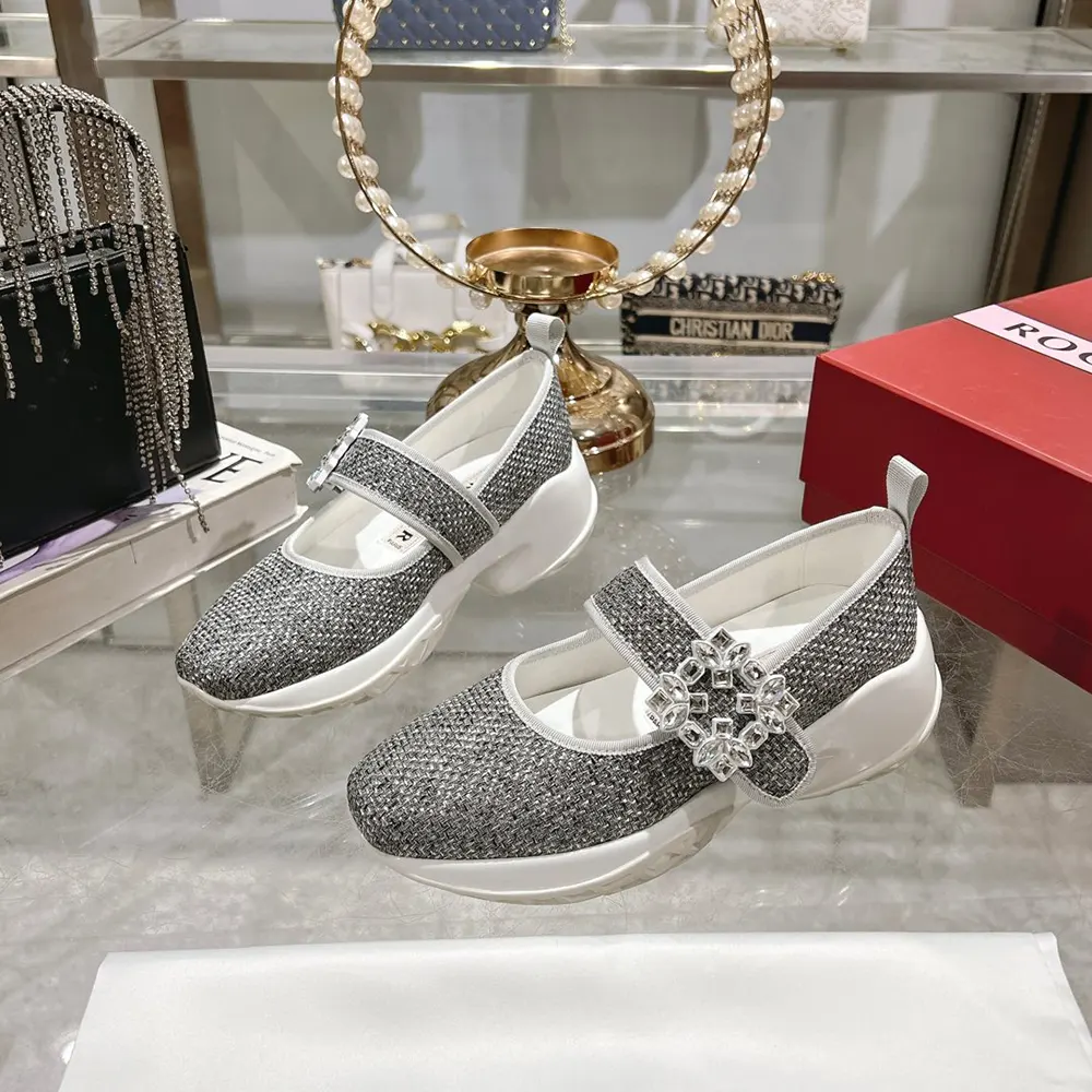 Roger Vivier Women Viv’ Run Babies Sneakers in Lurex-Silver - image 5