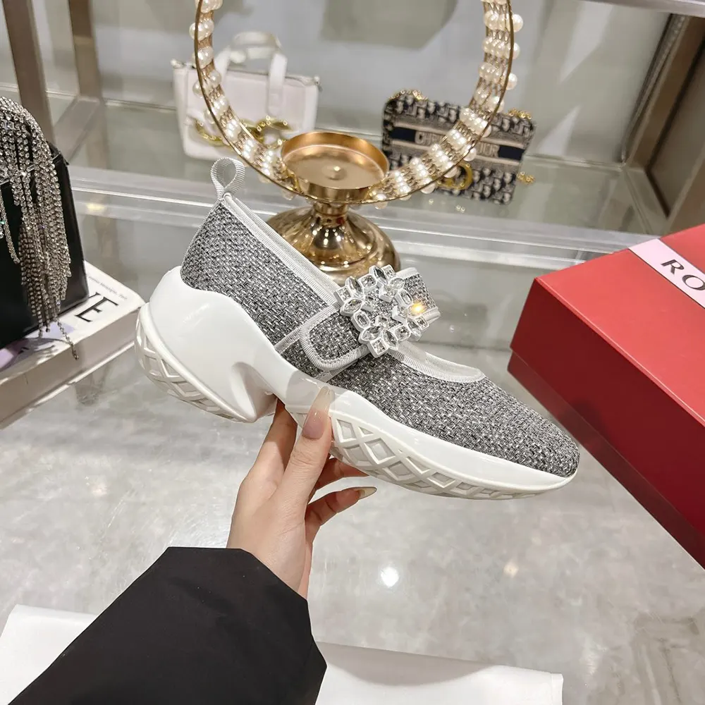 Roger Vivier Women Viv’ Run Babies Sneakers in Lurex-Silver - image 7