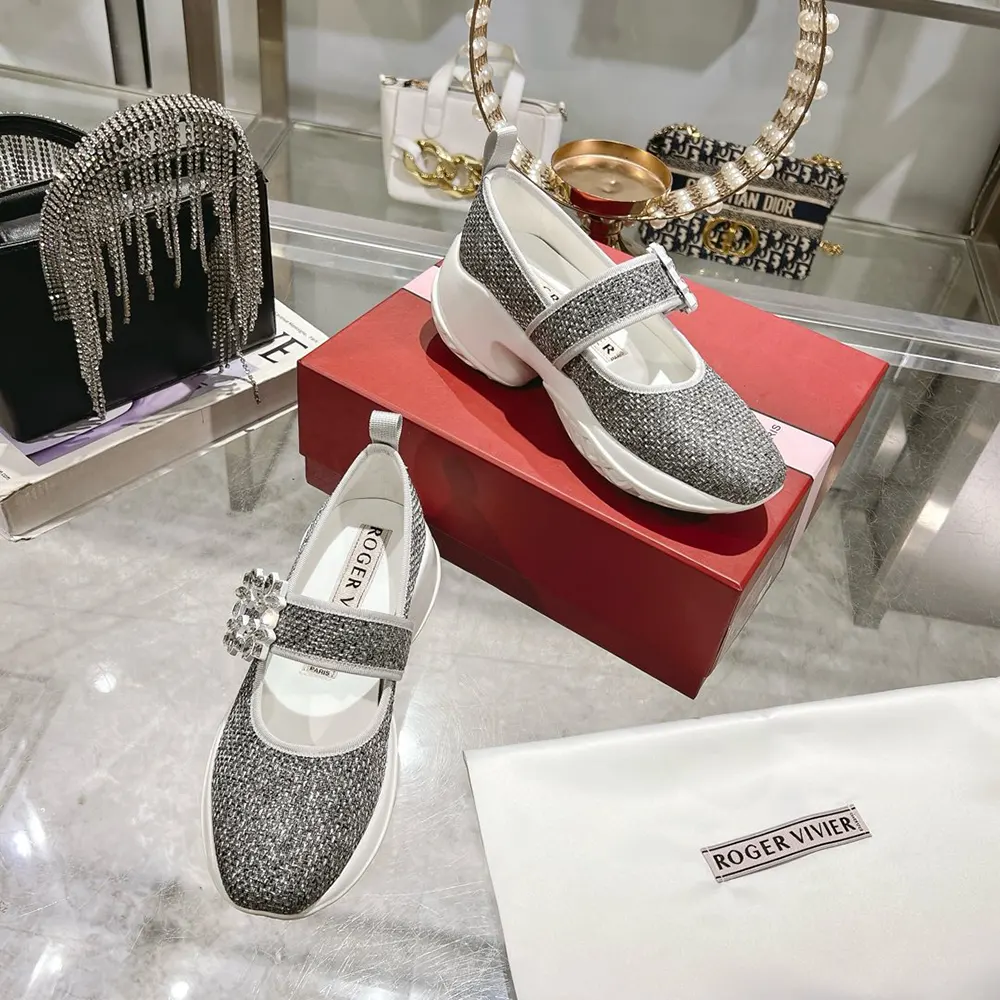 Roger Vivier Women Viv’ Run Babies Sneakers in Lurex-Silver - image 6