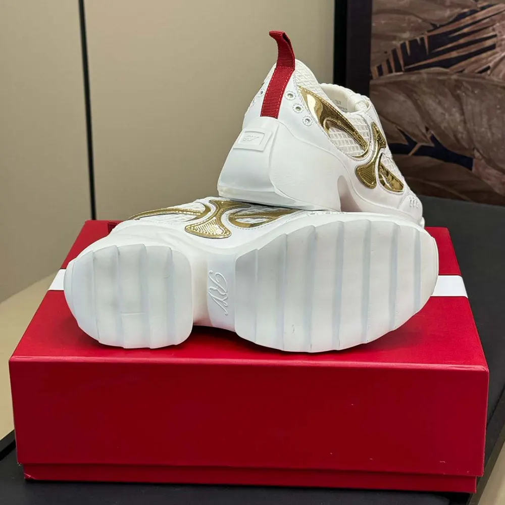 Roger Vivier Women Viv’ on the Run Sneakers in Leather and Fabric - image 10