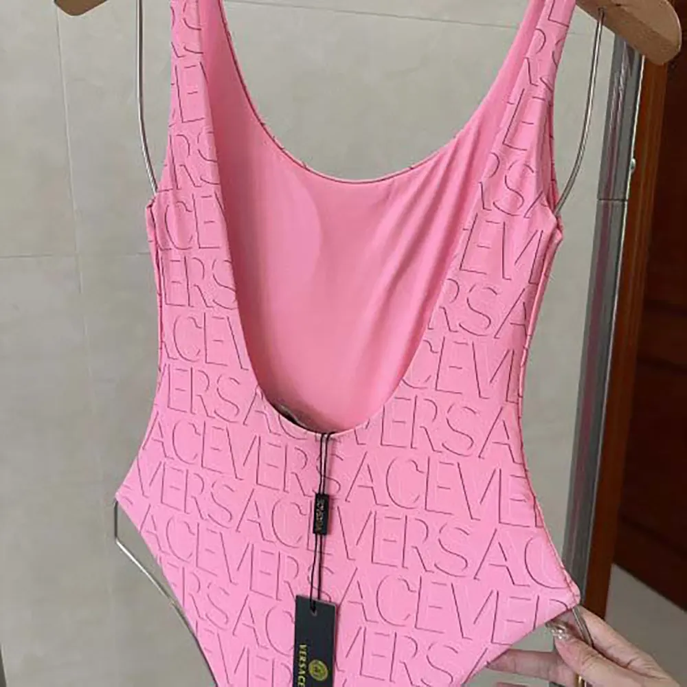 Versace Women Allover One-piece Swimsuit-Pink - image 7