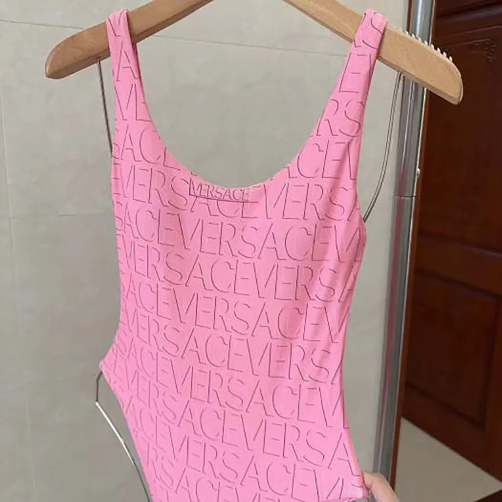Versace Women Allover One-piece Swimsuit-Pink - image 4