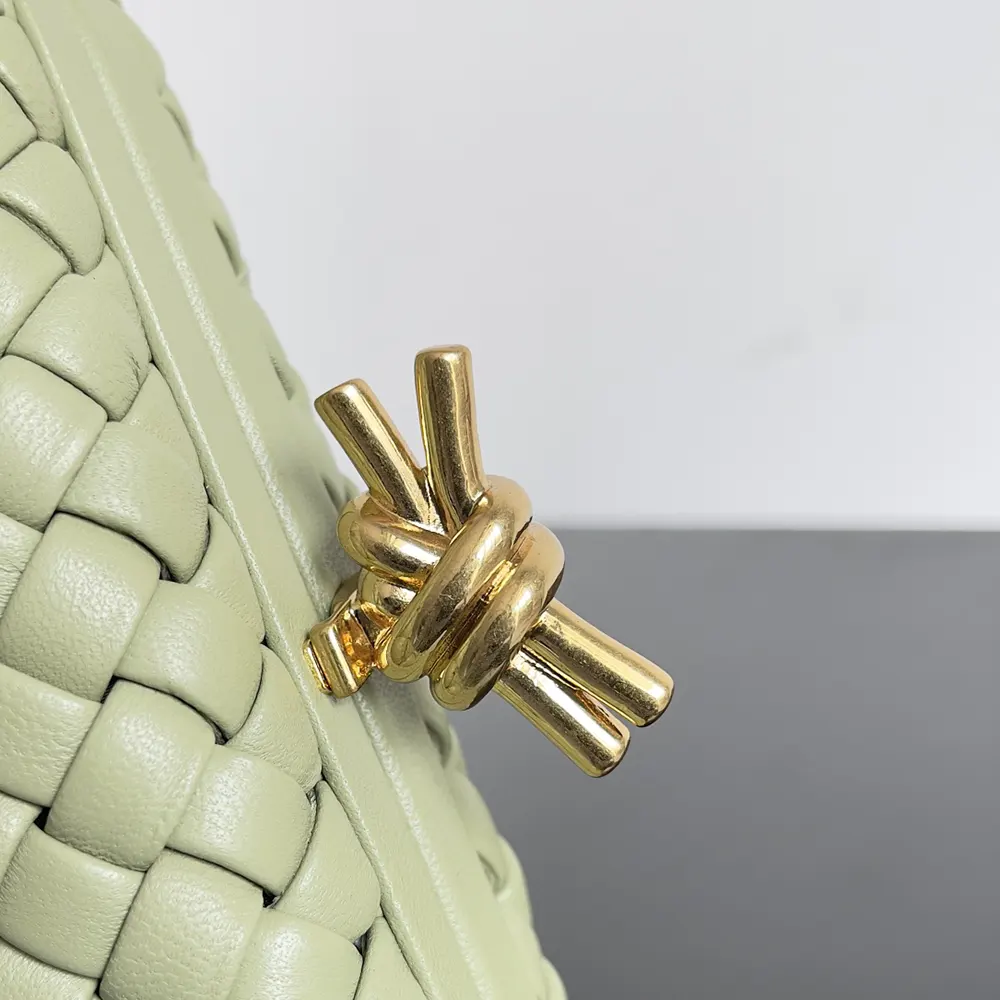 Bottega Veneta Women Knot Minaudière Clutch in Calfskin Leather-Lime - image 8
