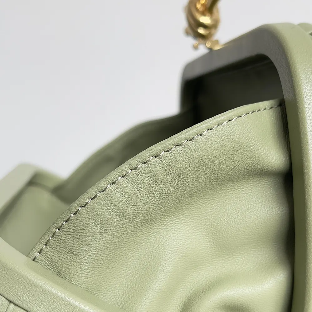 Bottega Veneta Women Knot Minaudière Clutch in Calfskin Leather-Lime - image 9