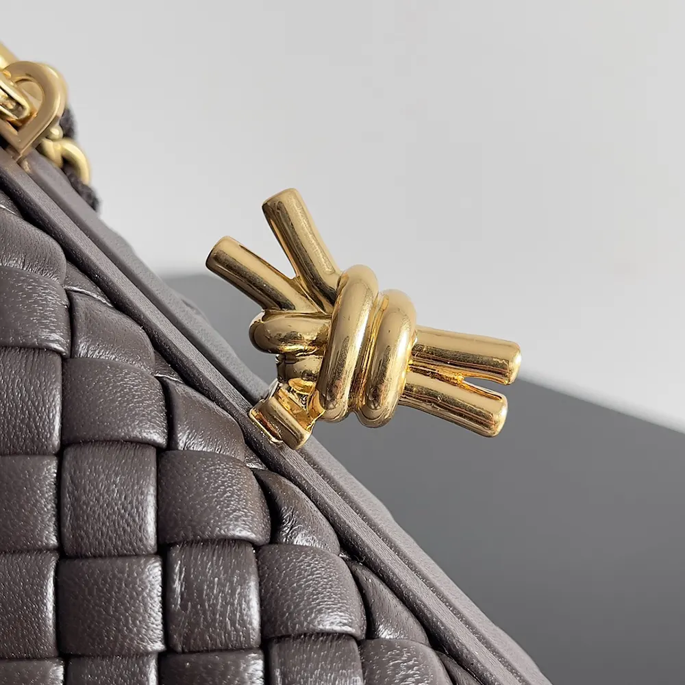Bottega Veneta Women Knot Minaudière Clutch in Calfskin Leather-Maroon - image 8