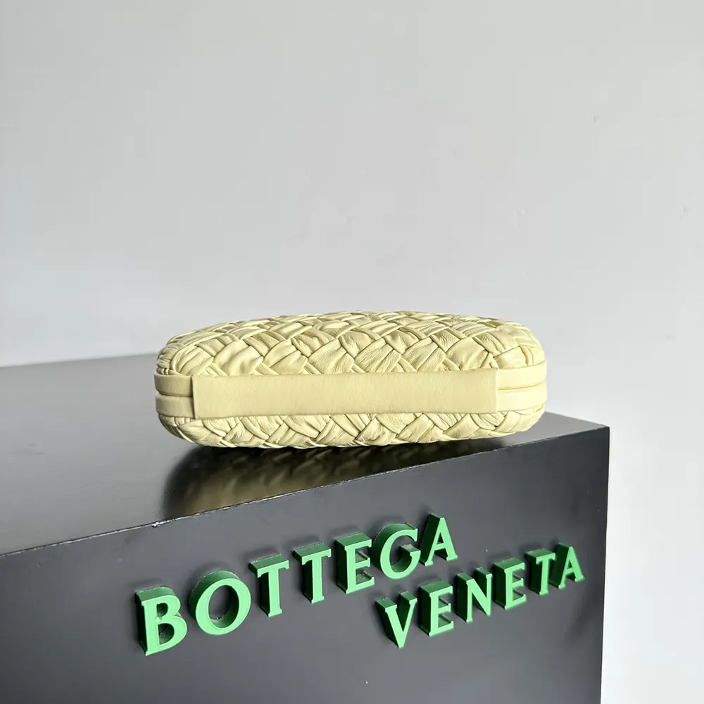 Bottega Veneta Women Knot Minaudière Clutch in Calfskin Leather-Yellow - image 5