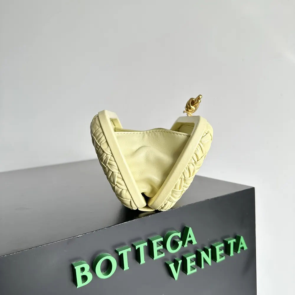 Bottega Veneta Women Knot Minaudière Clutch in Calfskin Leather-Yellow - image 6