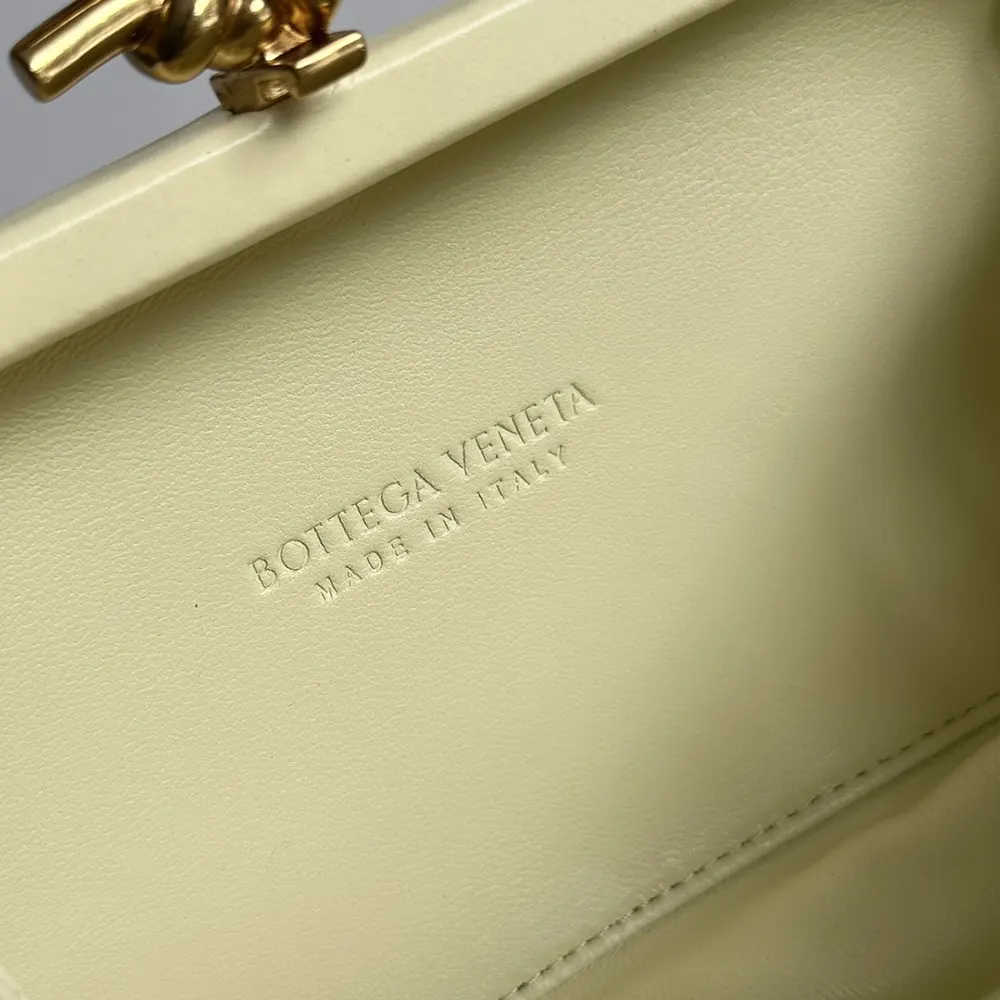 Bottega Veneta Women Knot Minaudière Clutch in Calfskin Leather-Yellow - image 9