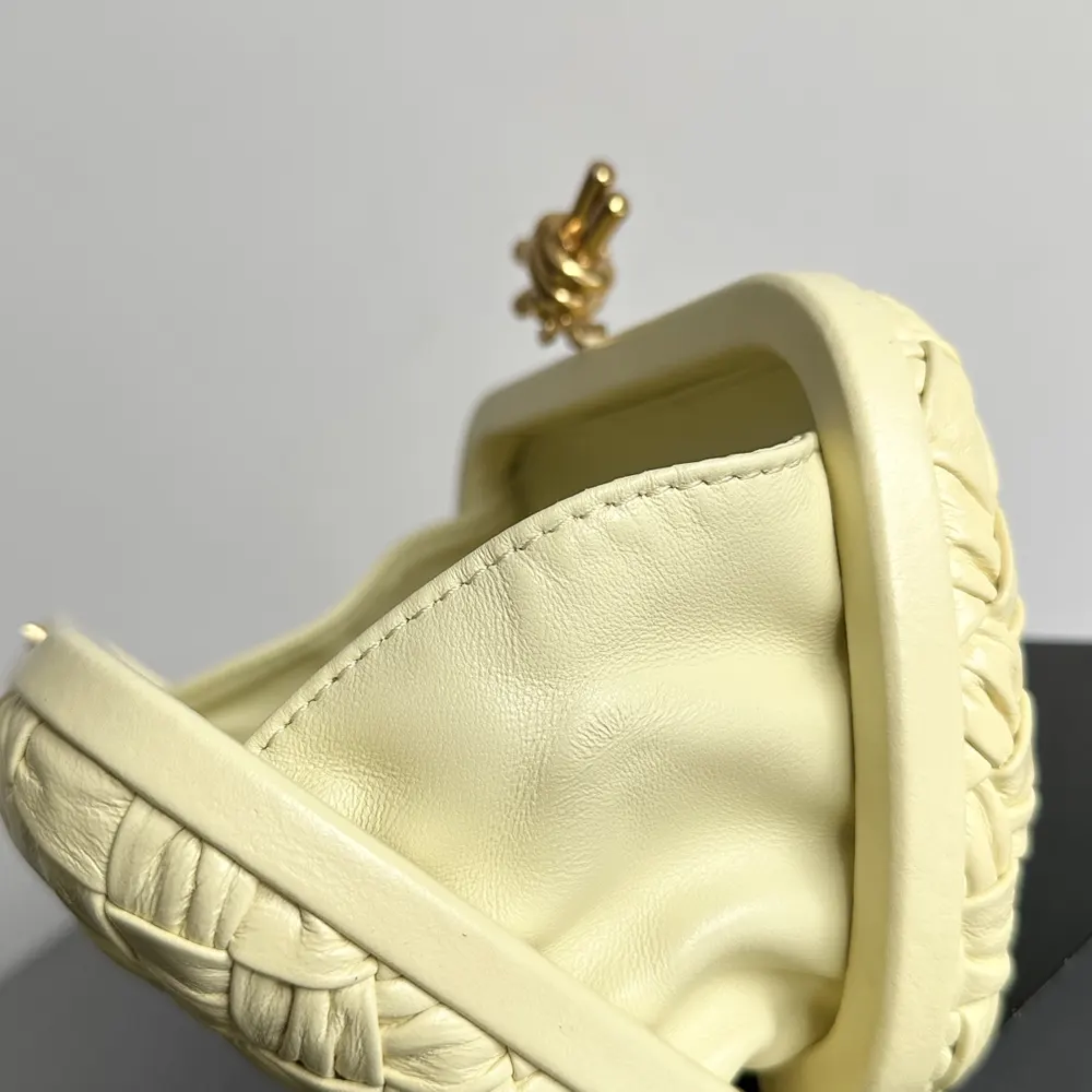 Bottega Veneta Women Knot Minaudière Clutch in Calfskin Leather-Yellow - image 8