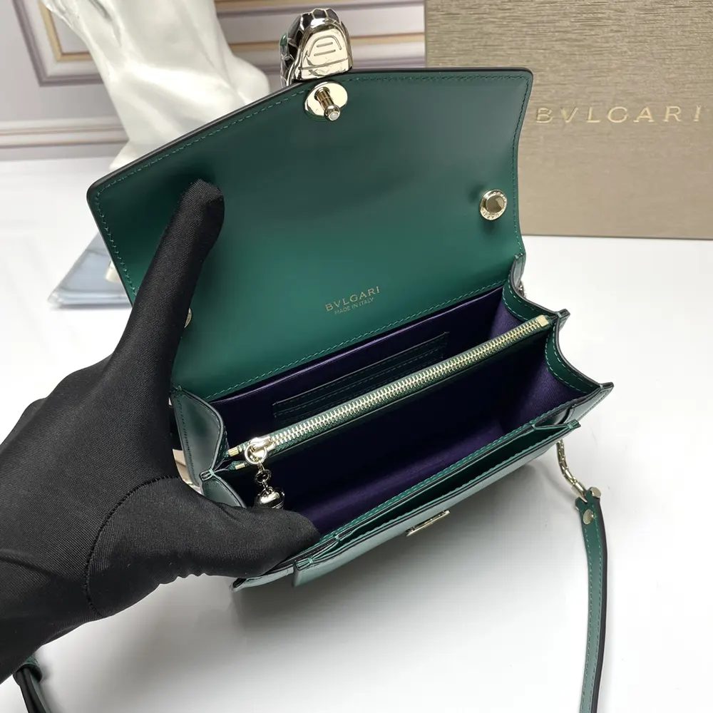 Bvlgari Women Mini Serpenti Forever East-West Shoulder Bag-Green - image 6