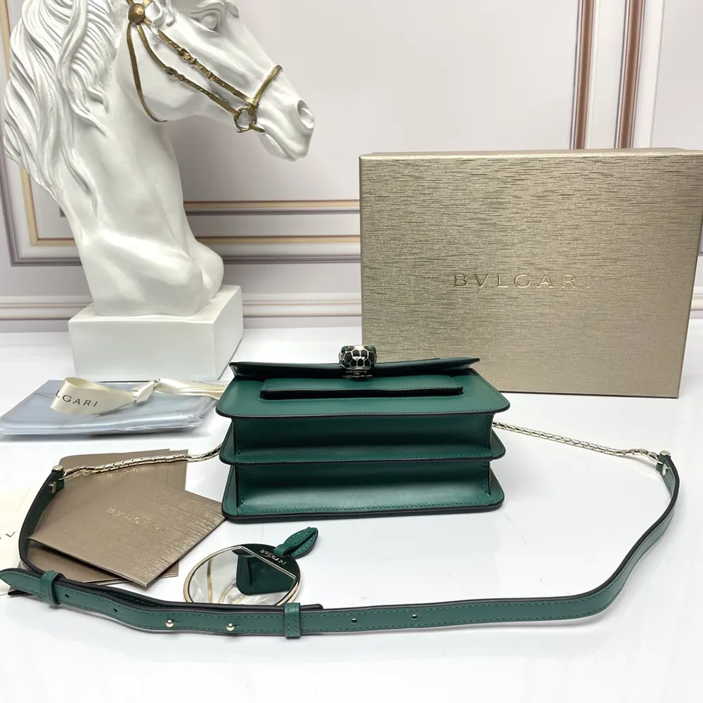 Bvlgari Women Mini Serpenti Forever East-West Shoulder Bag-Green - image 4