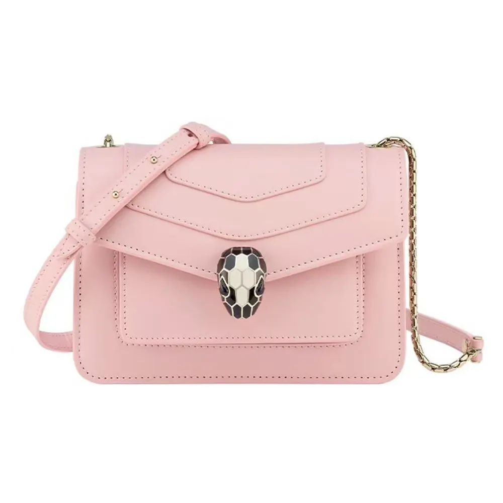 Front view of Bvlgari Women Mini Serpenti Forever East-West Shoulder Bag-Pink