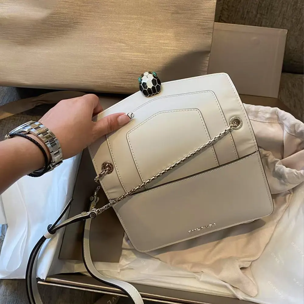 Bvlgari Women Mini Serpenti Forever East-West Shoulder Bag-White - image 6