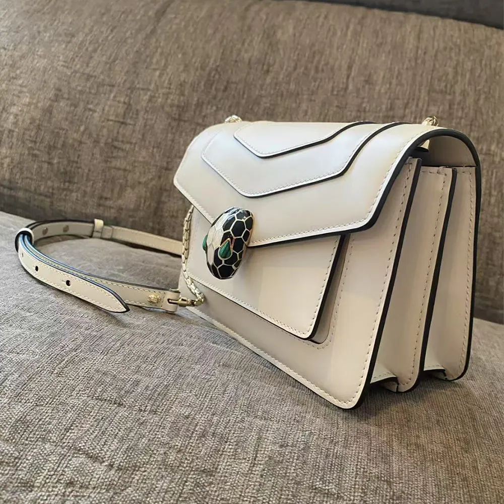 Bvlgari Women Mini Serpenti Forever East-West Shoulder Bag-White - image 5