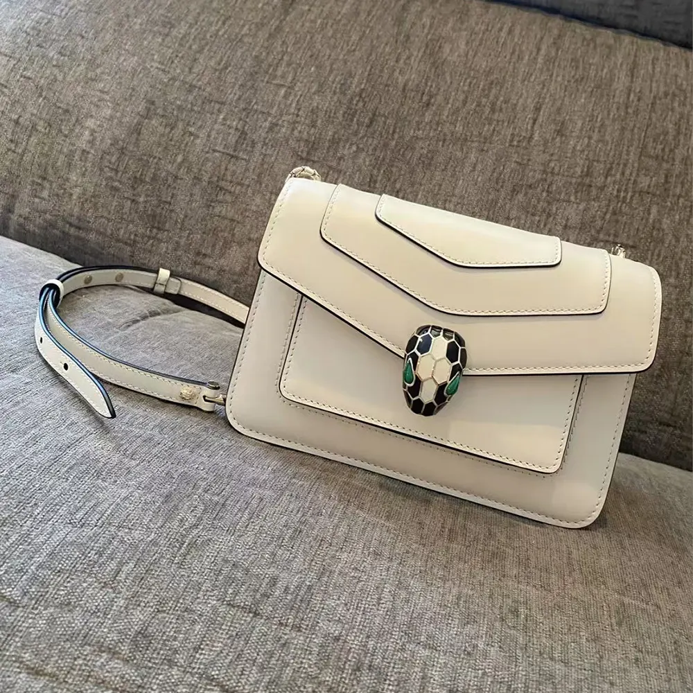 Bvlgari Women Mini Serpenti Forever East-West Shoulder Bag-White - image 4
